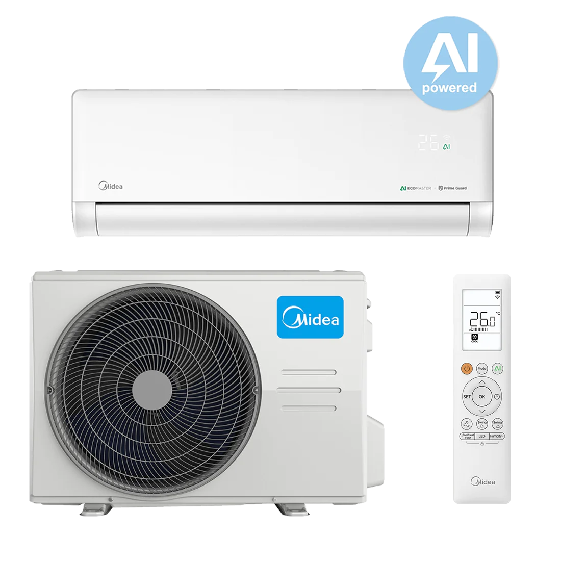 MIDEA klima uređaj SOLSTICE (EZ-12RD6-I / EZ-12RD6H-O) 3,5 / 5,8 kW – INVERTER - Cooling net